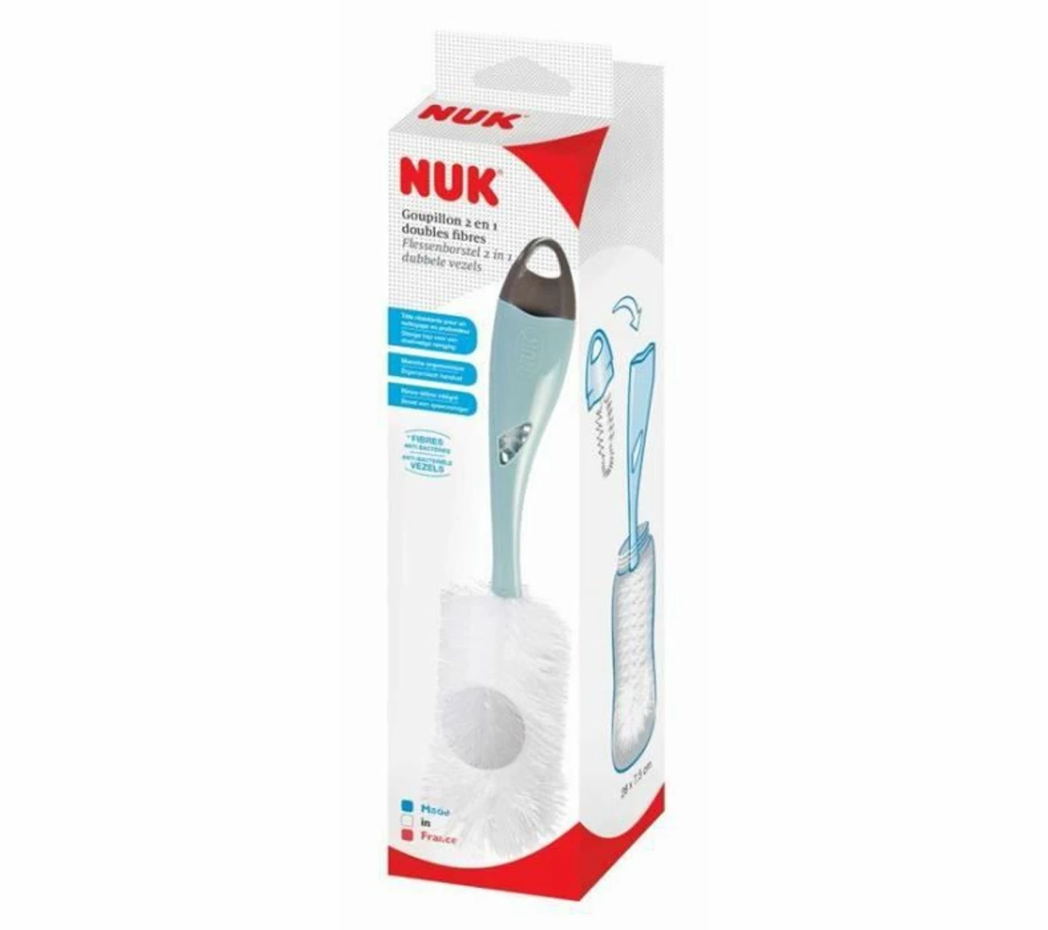 Meilleur prix 🛒 NUK Goupillon Double Fibre 2 En 1 - Anti-bactérien 💯 4 Meilleur prix 🛒 NUK Goupillon Double Fibre 2 En 1 - Anti-bactérien 💯 – Image 2