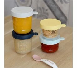 Top 10 😀 BEABA Coffret 4 Portions Verre (150ml Yellow / 150ml Light Blue / 250ml Dark Blue / 250ml Light Mist) 😉 -Le repas de bébé Soldes 3384349129965 A