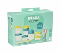 Grosses soldes 🤩 BEABA Pack 1er Repas, 12 Portions Conservation Et 2 Cuilleres Silicone, Pots Empilables Et Clipsables Bleu 🤩 -Le repas de bébé Soldes 3384349134419 A