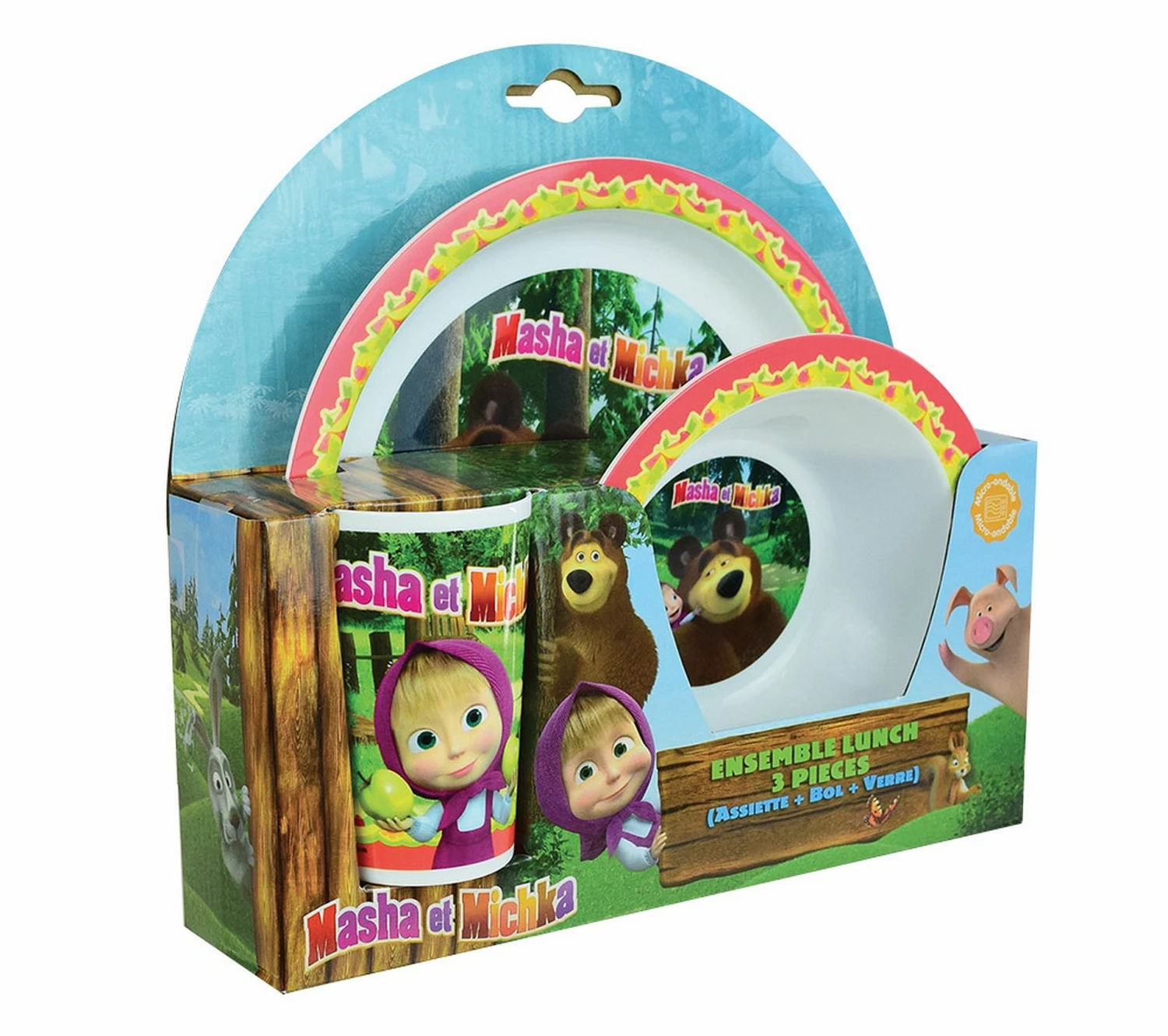 Promo ❤️ CIJEP Masha et Michka Ensemble Repas Incluant 1 Verre 220 Ml, 1 Assiette Et 1 Bol Micro-ondables ⌛ 4 Promo ❤️ CIJEP Masha et Michka Ensemble Repas Incluant 1 Verre 220 Ml, 1 Assiette Et 1 Bol Micro-ondables ⌛ – Image 2