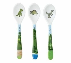 Meilleure affaire 💯 PETIT JOUR Lot De 3 Cuilleres Melamine Les Dinosaures 🥰