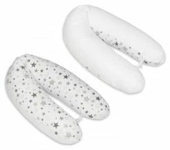 Bon marché 🧨 VELINDA Coussin Maternité Pre/post Natal Usages Multiples Etoiles Grises Et Blanches Sur Fond Blanc Blanc 💯