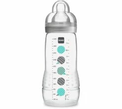 Offres 😍 MAM Biberon Easy Active 2eme Âge Décoré 330ml A Partir De 6 Mois Tétine Débit X Unisexe 🌟